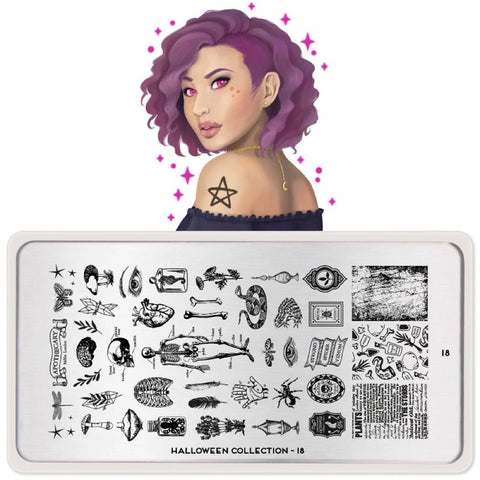 Daily Charme Nail Stamping Plate Moyou London Halloween 18 - Apothecary