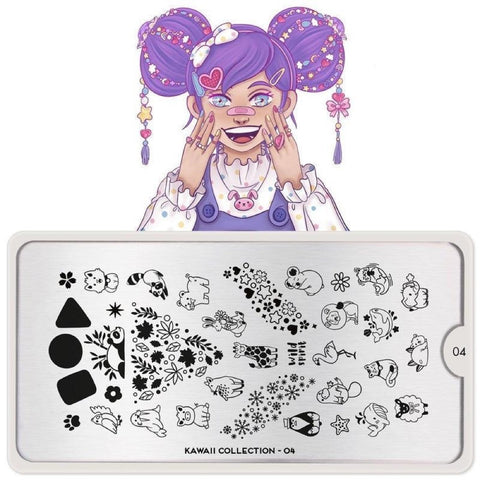 Moyou London Nail Art Stamping Kawaii 04 - Cute Critters