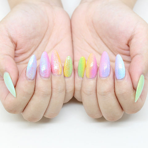 Aurora Fairy Dust Magic Glitter Pastel Rainbow Nail Art Supplies