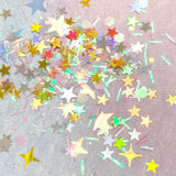 Winter Wonderland Glitter Mix / Little Bright Star Nail Art Design New Year