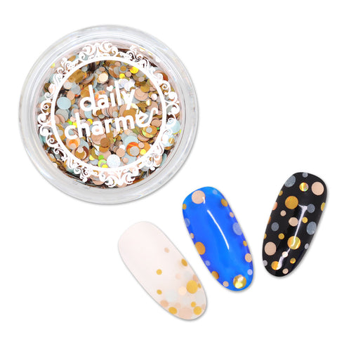 Snow Globe Confetti Glitter Dot Mix Holographic Gold Nail Art