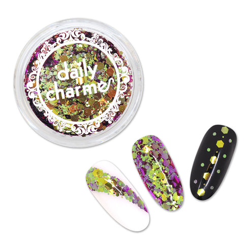Chameleon Glitter Hex Mix / Aurora Pink Green Nail Art
