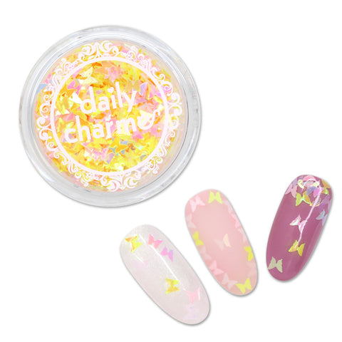 Iridescent AB Butterfly Glitter Mix / Spring Flings Yellow Blue Pink Butterfly Nail Art