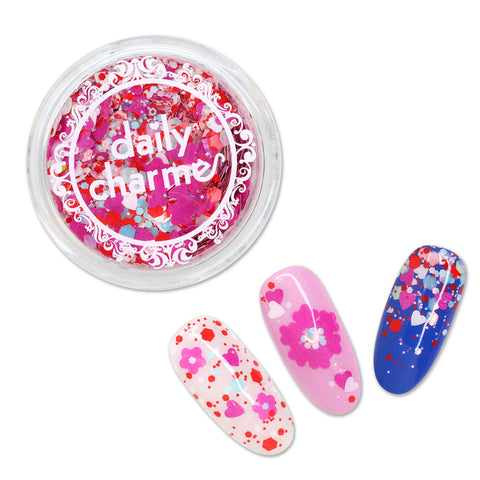 Lovely Heart Glitter Mix / Be My Baby Valentine's Day Nail Art
