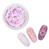 Iridescent Pastel Spring Daisy Glitter Mix Dots Nail Art