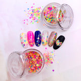Colorful Rainbow Celebration Confetti Glitter Mix Nail Art