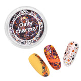 Spooky Halloween Glitter Mix / Confetti Hex Bar Black Holo Purple Orange Nail Art