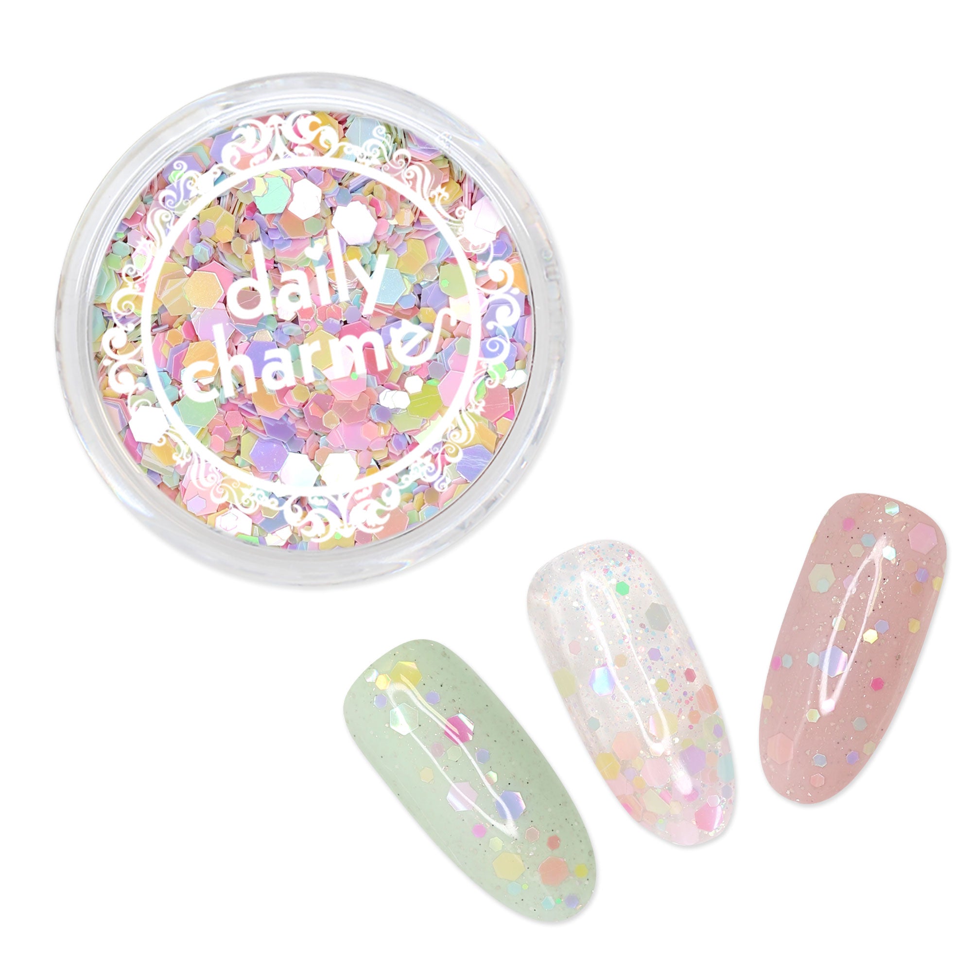 Daily Charme Nail Art | Iridescent Pastel Spring Confetti Glitter Mix