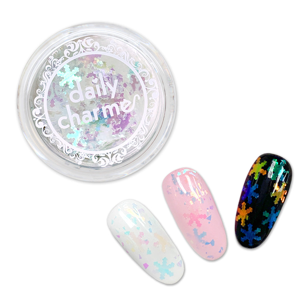 Daily Charme Nail Art Glitter Holiday Snowflake Glitter / Aurora