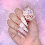 Colorful Pastel Iridescent Heart Glitter Mix for Nail Art Rainbow