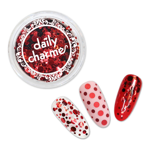 Red Metallic Dot Mix for Valentine Christmas Halloween Nail Art