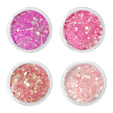 Aurora Iridescent Glitter Mix Set / 4 Jars Daily Charme Nail Art Decorations