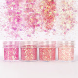 Aurora Iridescent Glitter Mix Set / 4 Jars Daily Charme Nail Art Decorations