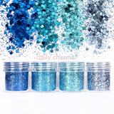 Nail Art Decor Cinderella Metallic Glitter Mix Set / 4 Jars