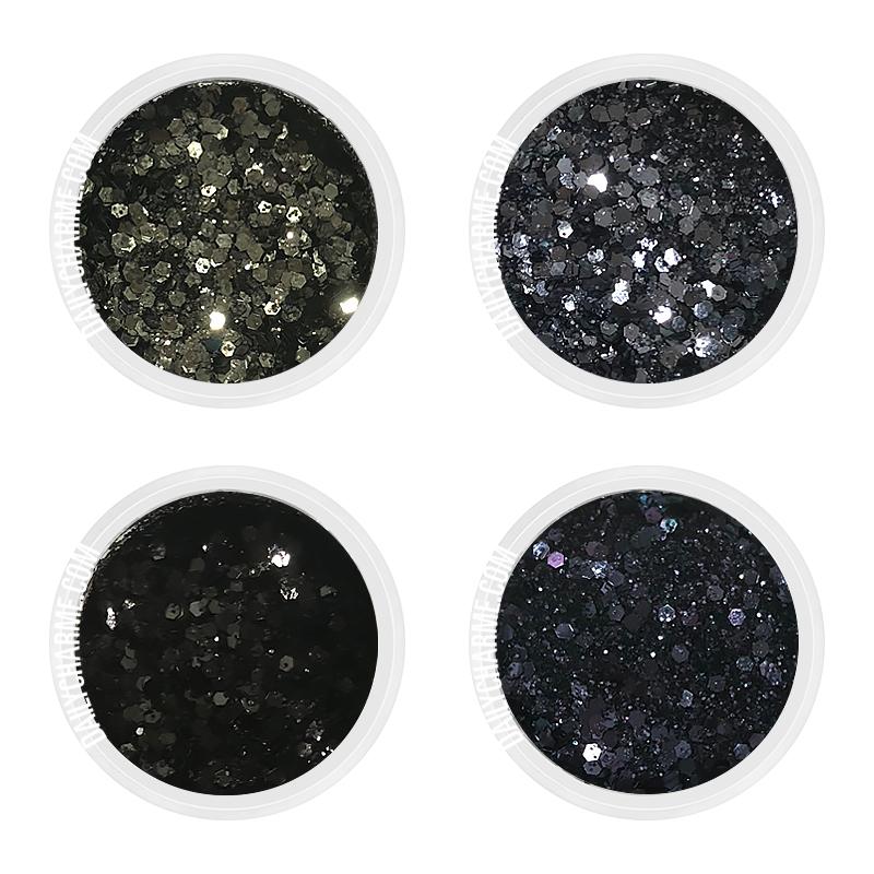 Midnight//pearlescent Black Glitter//fine .015 Hex//solvent  Resistant//tumbler Glitter//nail Glitter//bulk Glitter 