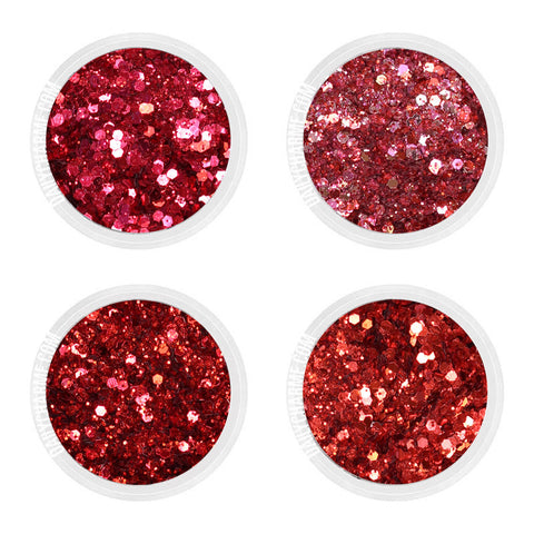 Anastasia Metallic Glitter Mix Set / Fine Red Pink Christmas Valentines Day Nails