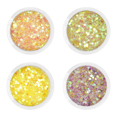 Enchanted Beauty Iridescent Glitter Mix Set / Fine Yellow Orange Nail Art