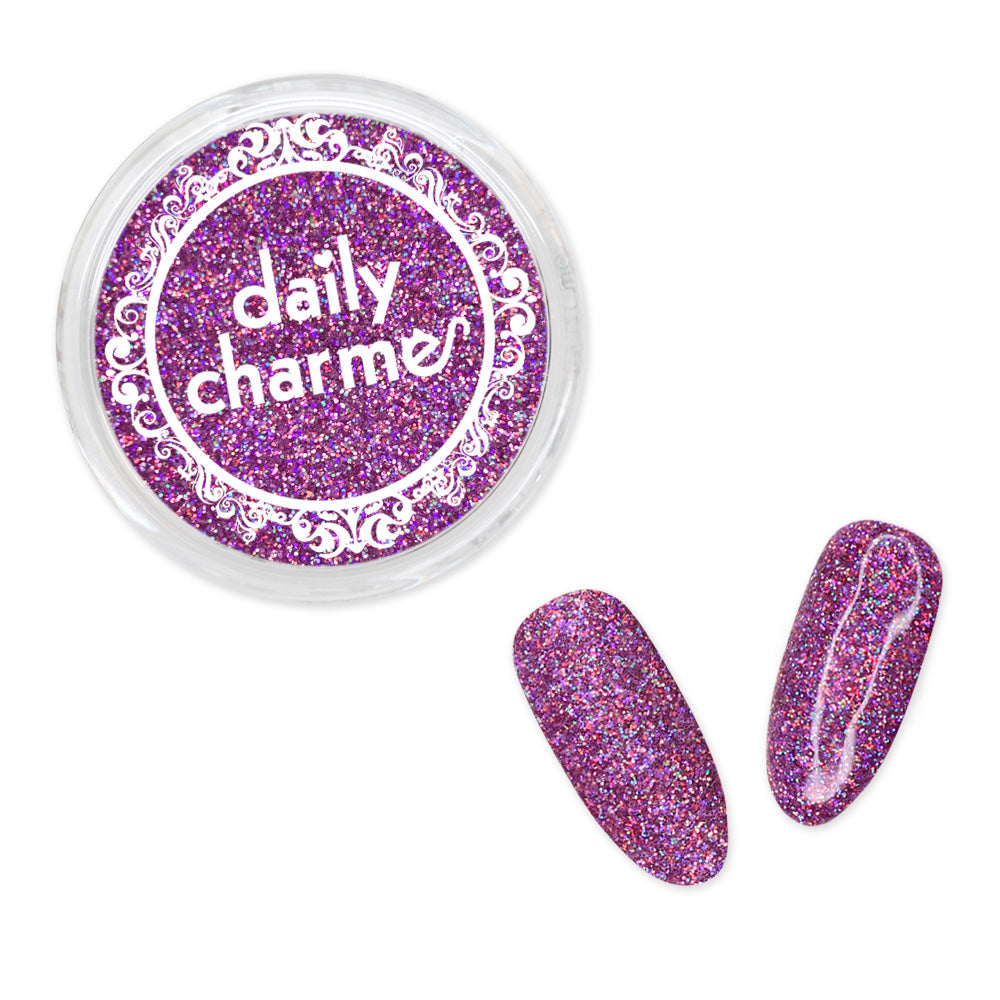 Daily Charme Solvent Resistant Nail Art Decoration Holographic Glitter Dust / Mystic Amethyst Purple Violet Nail Art