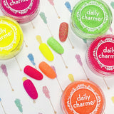 Neon Glitter Dust / Yellow Summer Nail Art