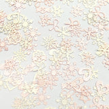 Delicate Soft Paper Glitter Mix / Dainty Snowflakes Pink White Nails