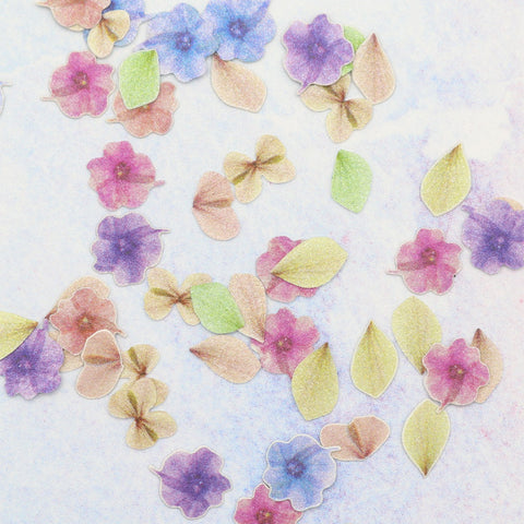 Floral Soft Paper Glitter / Rainbow Hydrangea Nail Art