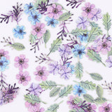 Delicate Soft Paper Glitter / Prairie Garden Purple Blue Pastel Flowers Spring Nail