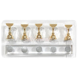 Gold Nail Tip Stands with Acrylic Base 6PC Set