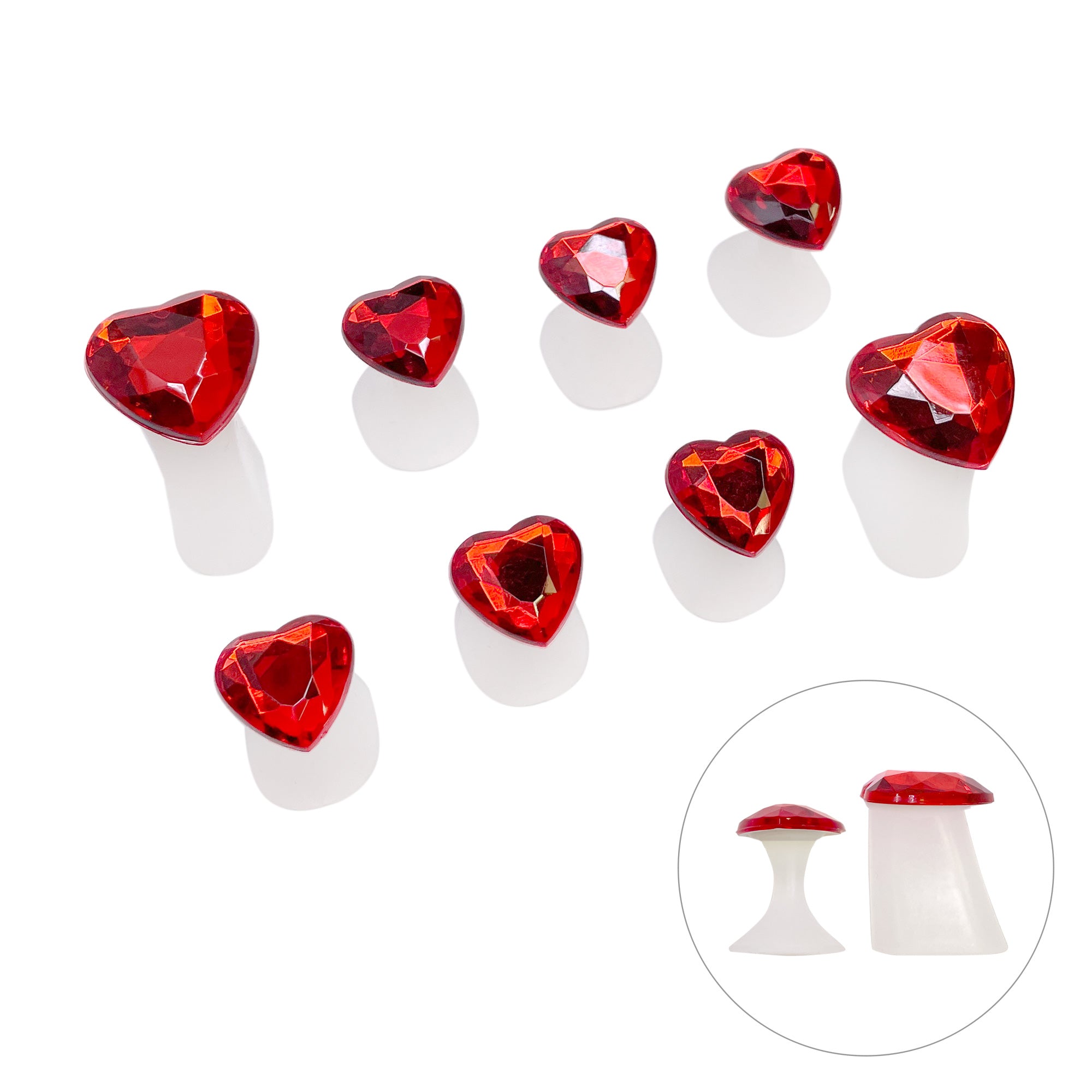 Soft Silicone Pedicure Toe Separator Set / Red Heart Divider Spacer Pedicure At-Home