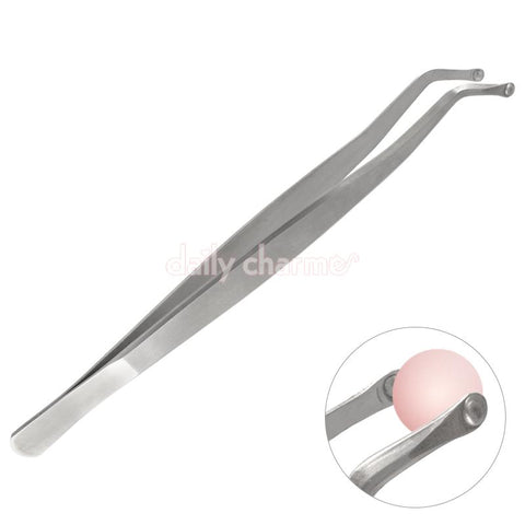 Nail Partner Round Cup Tweezer for Beads Pearls Swarovski Pointed Back Chaton Crystal Nail Art Tool