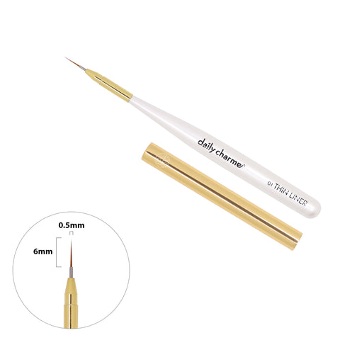 Daily Charme Nail Art Brush / 01 Thin Liner Fine Detailed Design Ornate Lace