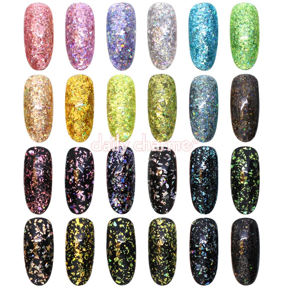 Colorful Holographic Glitter Flakes Set / 12 Jars – Daily Charme