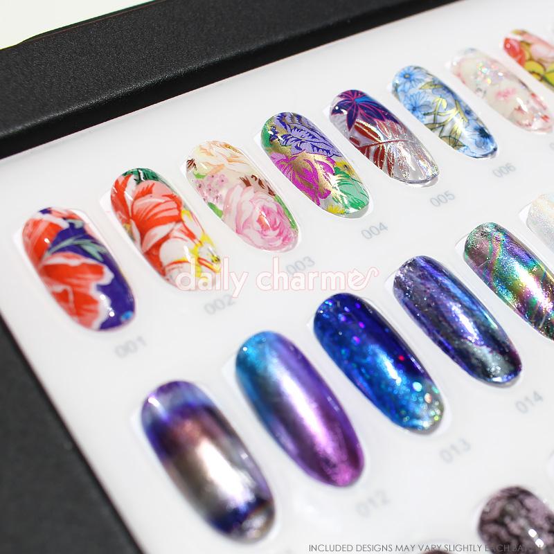 Nail Art Foil Paper Bundle / Floral / 10 Designs / 100 Pieces Daily Charme