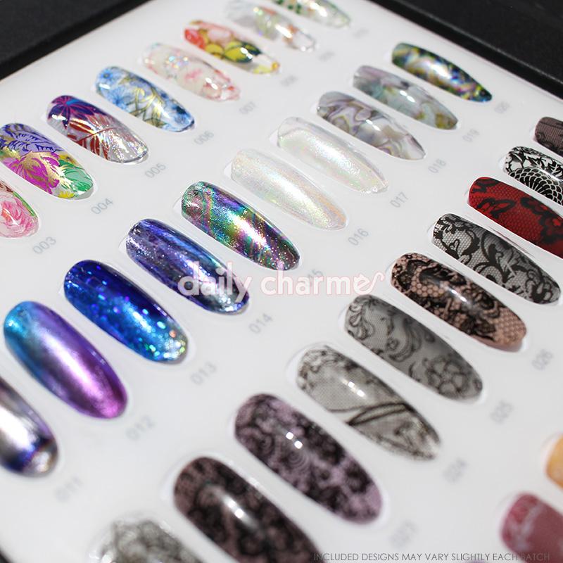 Nail Art Foil Paper Bundle / Texture / 10 Designs / 100 Pieces Daily Charme