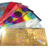 Nail Art Foil Paper Bundle / 13 Colors / 100+ Pieces / Mixed Metallic Holographic Gold Silver Pink Rainbow