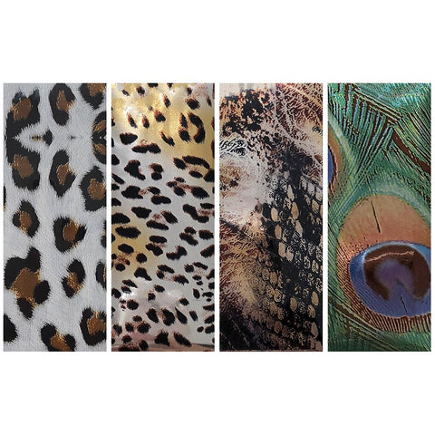Nail Art Foil Paper / Animal Prints / 10 Pieces Snow Leopard Cheetah Snakeskin Peacock Nails