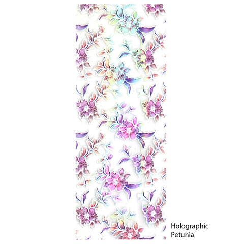 Nail Art Foil Paper / Floral Prints Holographic Petunia