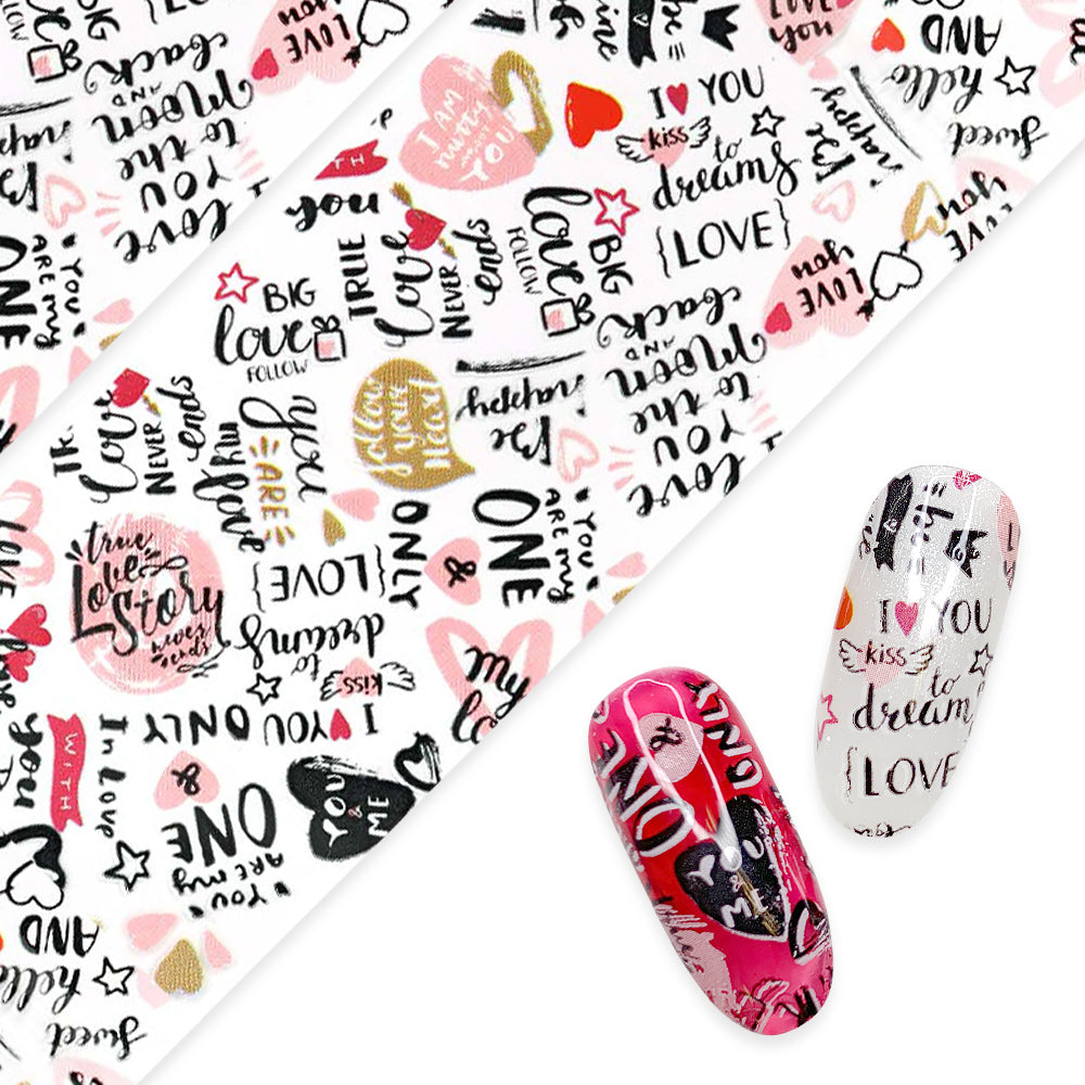 Daily Charme nail art foil paper in Love Vibes Valentine