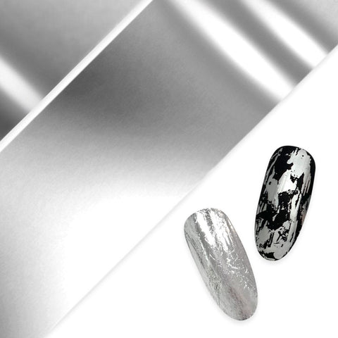 Nail Art Foil Paper / Silver Metallic Design Platinum Nails