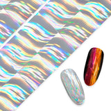 Daily Charme nail art foil paper in Holographic Waves Rainbow