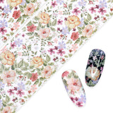 Nail Art Foil Paper / Springtime Colorful Pastel Flower Nail Manicure