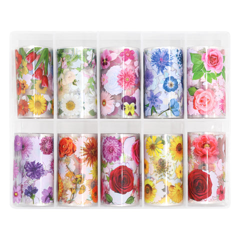 Nail Art Foil Box / Flower Language Bold Spring Pink Sunflower Daisy Nail