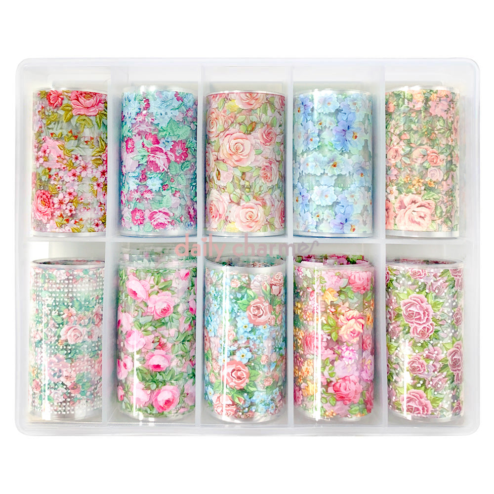 Daily Charme Nail Art Floral Transfer Foils / Victorian Gardens Roses