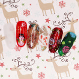 Nail Art Foil Box Set / 10 Designs / Festive Holiday Christmas Cute Nails
