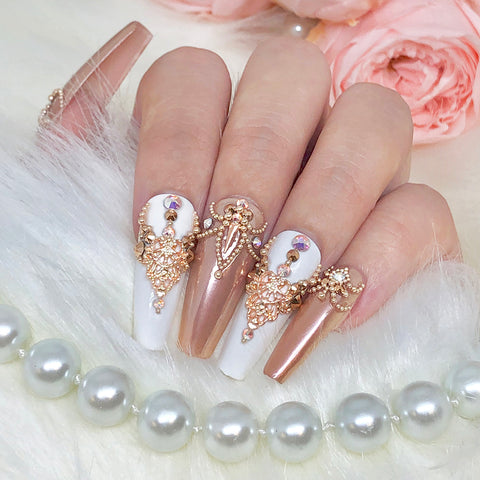 Rose Gold Metallic Caviar Beads for DIY nail art or caviar nails