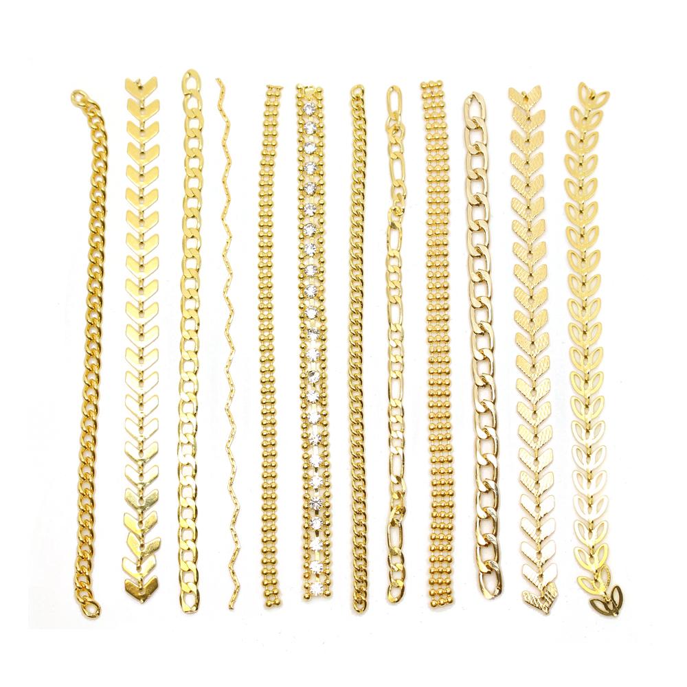 Gold Metallic Chains Set / 12 Designs – Daily Charme