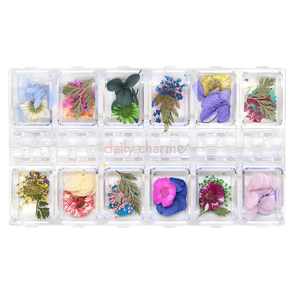 Pastel Floral Reusable Pressed Dried Flowers for Press-On Nails 100 small  dried flower 8Color Dried Flowers For Nail Decoration