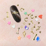 Valentine's Day Nail Art Wheel / 12 Decors Metal Studs Heart Key Arrow 