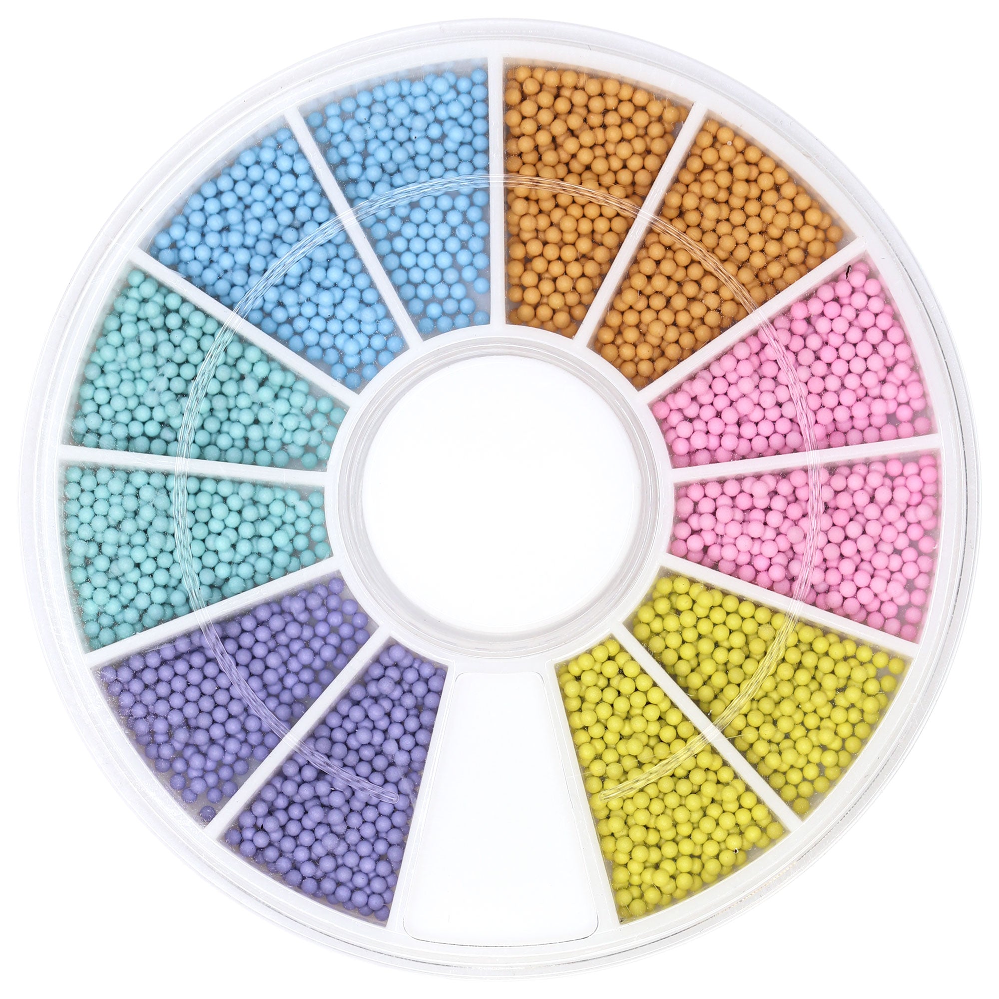Pastel Metallic Caviar Beads Wheel / 6 Colors Nail Art Decor Supplies