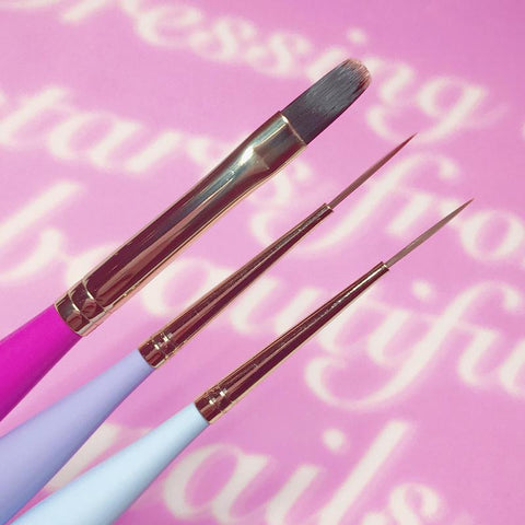 Nail Partner x Pink Rose Window Long Oval Brush Japanese Gel Brush