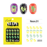Passet Neon Blacklight Nail Art Sticker / Summer Fruits